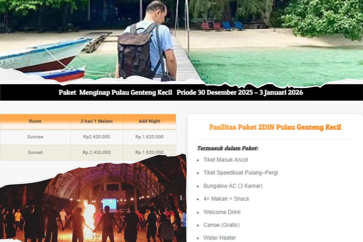 harga tour pulau genteng kecil priode tahu baru